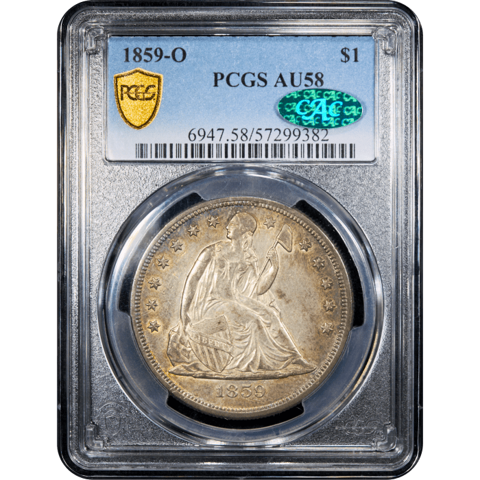 1859-O Seated Liberty Dollar ($1) Obverse Slab Image
