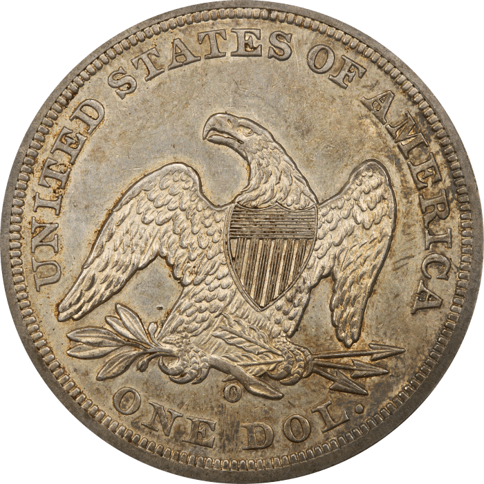1859-O Seated Liberty Dollar ($1) Reverse Image