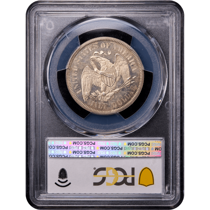 1859 Pattern Seated Half Dollar (50c) J-235 Reverse Slab Image