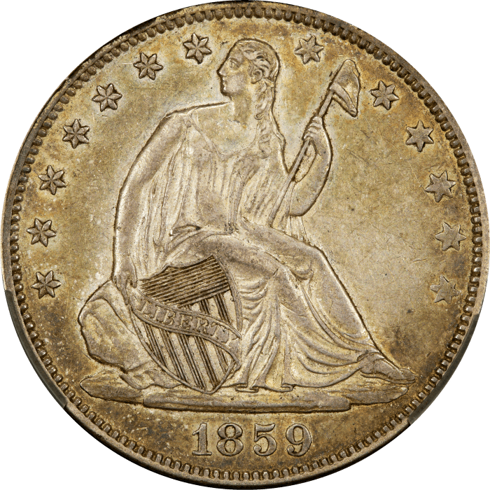 1859 Seated Liberty Half Dollar (50c) Obverse Image