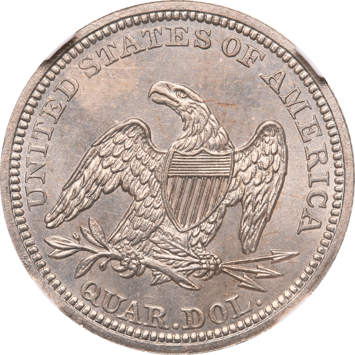 1859 Seated Liberty Quarter (25c) Reverse Image