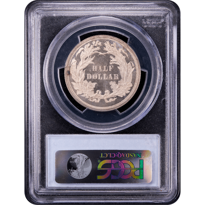 1859 Standard Silver Pattern Half Dollar (50c) J-237 Reverse Slab Image