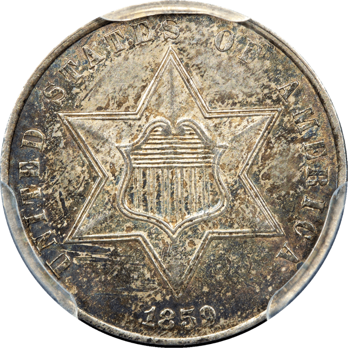1859 Three Cent Silver (3CS) Obverse Image