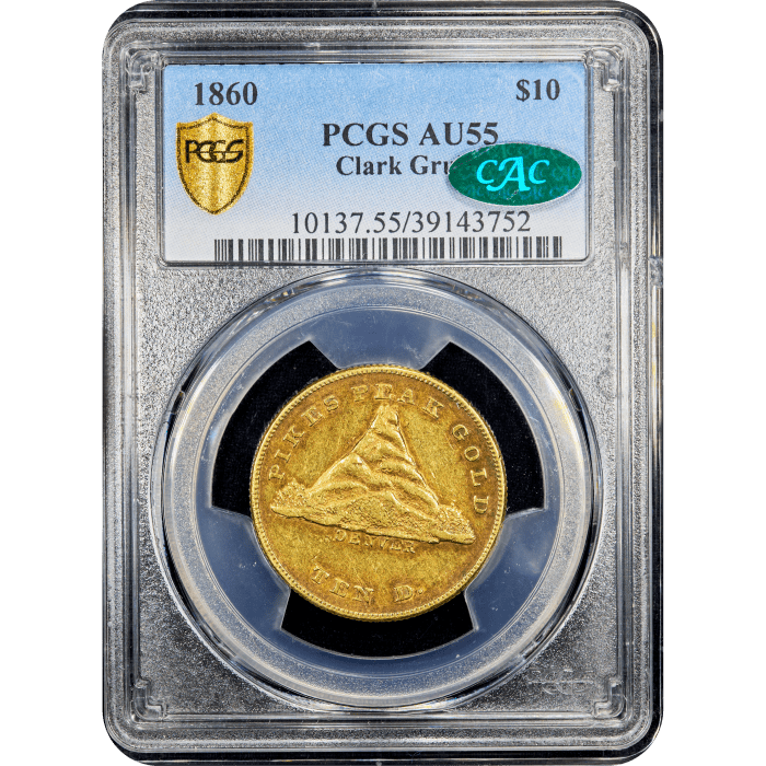 1860 Clark Gruber Gold Eagle ($10) Obverse Slab Image