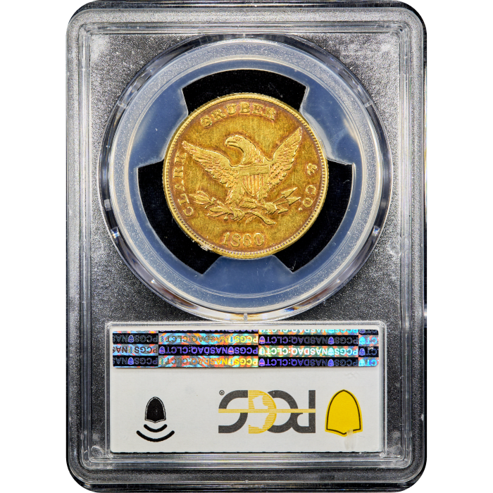 1860 Clark Gruber Gold Eagle ($10) Reverse Slab Image