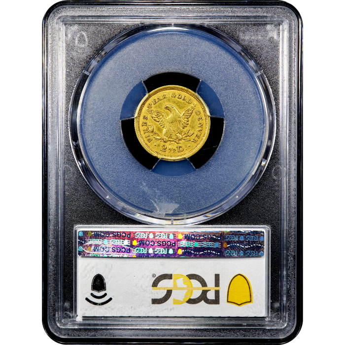 1860 Clark Gruber Gold Quarter Eagle ($2.50) Reverse Slab Image