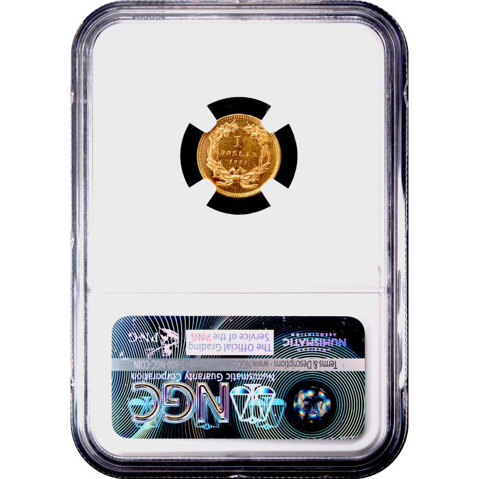 1860 Gold Dollar ($1) Reverse Slab Image