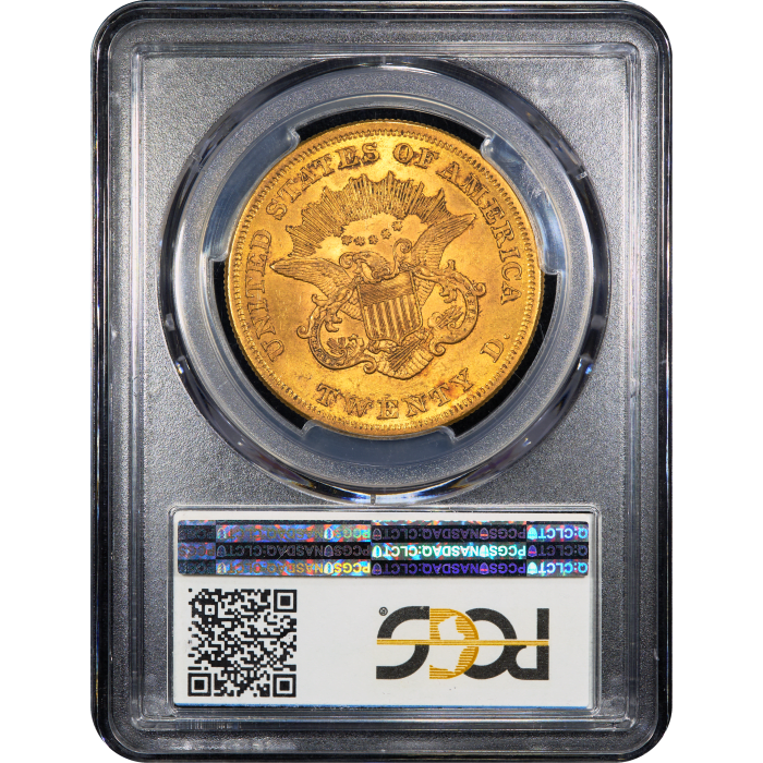 1860 Liberty Gold Double Eagle ($20) Reverse Slab Image