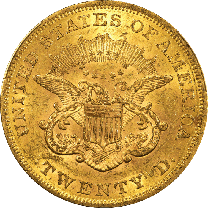 1860 Liberty Gold Double Eagle REVERSE Image