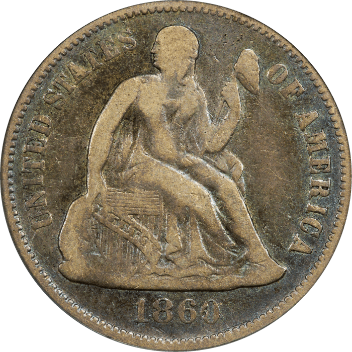 1860-O Seated Liberty Dime (10c) OBVERSE Image