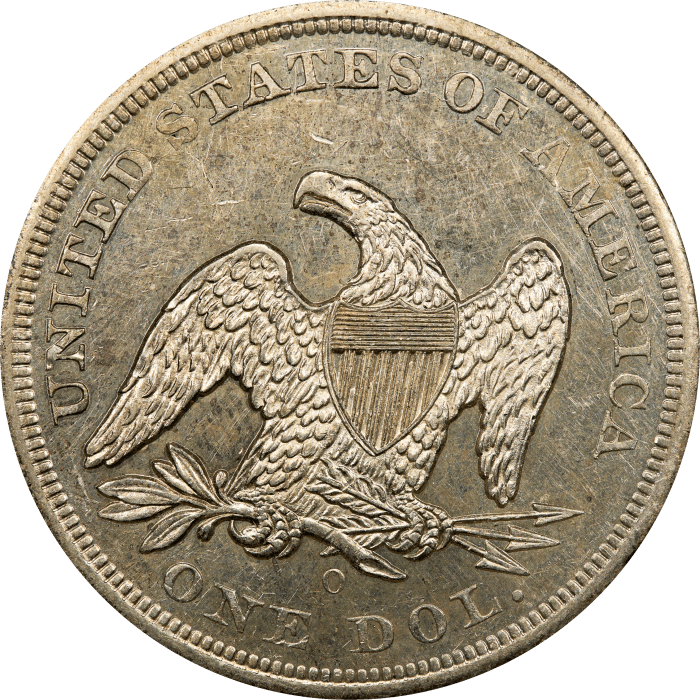 1860-O Seated Liberty Dollar ($1) Reverse Image