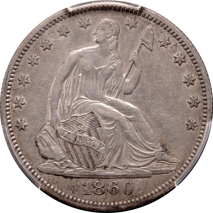 1860-O Seated Liberty Half Dollar (50c) Obverse Image