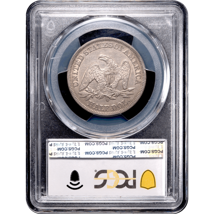 1860-O Seated Liberty Half Dollar (50c) Reverse Slab Image