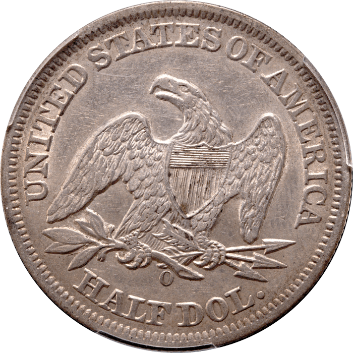 1860-O Seated Liberty Half Dollar (50c) Reverse Image