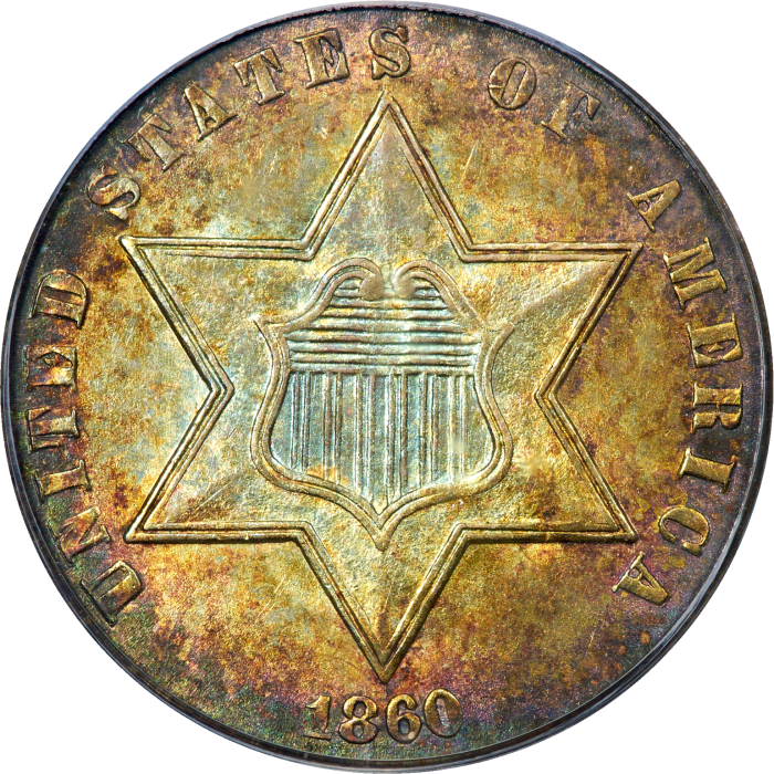 1860 Three Cent Silver (3CS) OBVERSE Image