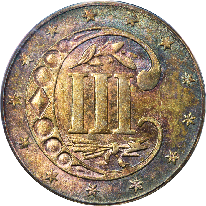 1860 Three Cent Silver (3CS) REVERSE Image