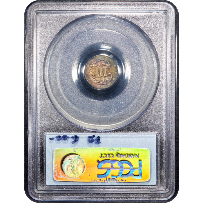 1860 Three Cent Silver (3CS) Reverse Slab Image