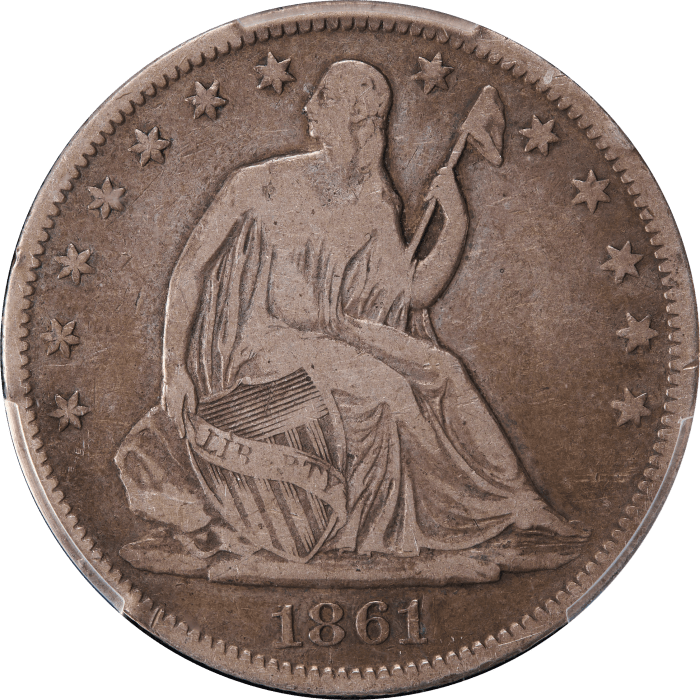 1861-O Seated Liberty Half Dollar (50c) CSA Obverse Obverse Image