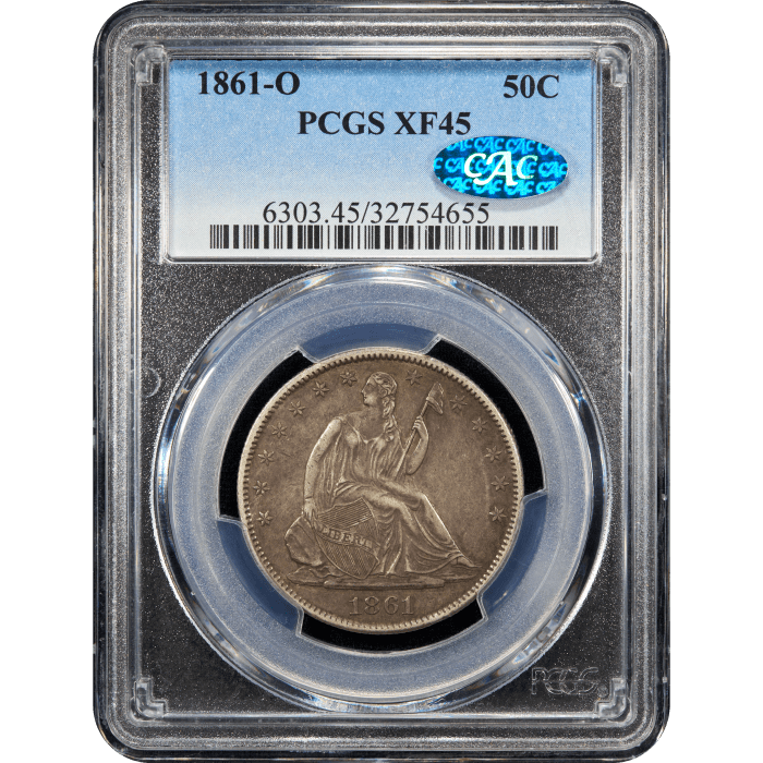 1861-O Seated Liberty Half Dollar (50c) SLAB Image