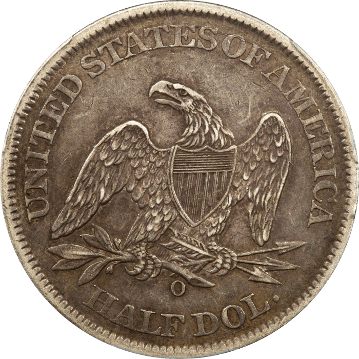 1861-O Seated Liberty Half Dollar (50c) REVERSE Image