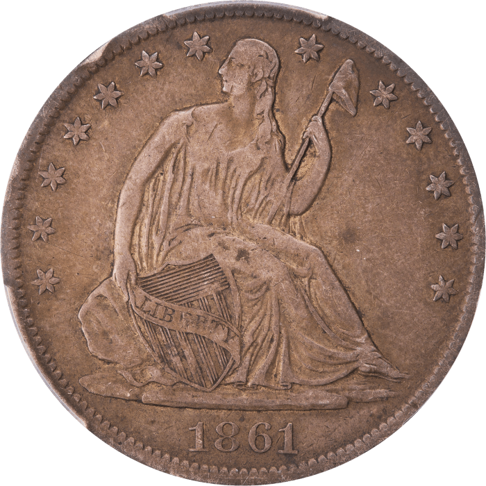 1861-S Seated Liberty Half Dollar (50c) Obverse Image