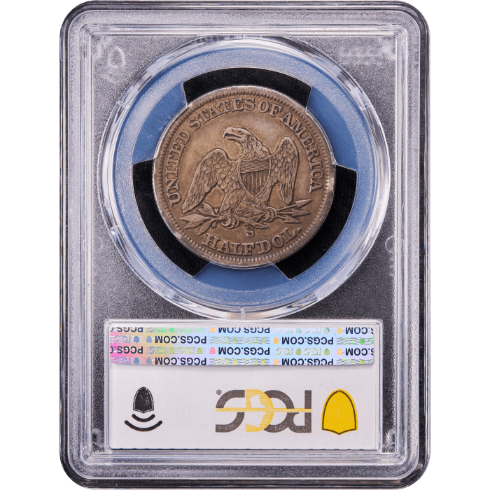 1861-S Seated Liberty Half Dollar (50c) Reverse Slab Image