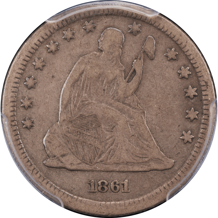 1861-S Seated Liberty Quarter (25c) Obverse Image