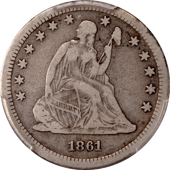 1861-S Seated Liberty Quarter (25c) Obverse Image