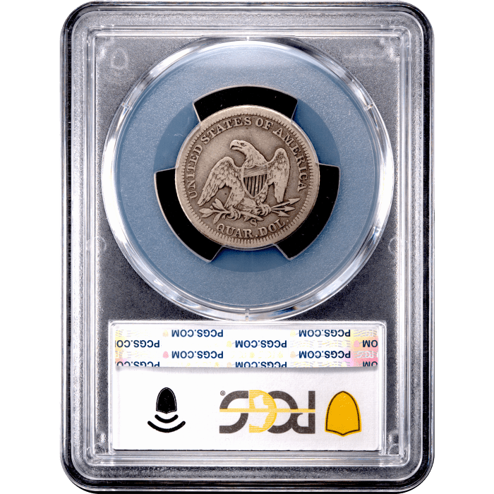 1861-S Seated Liberty Quarter (25c) Reverse Slab Image