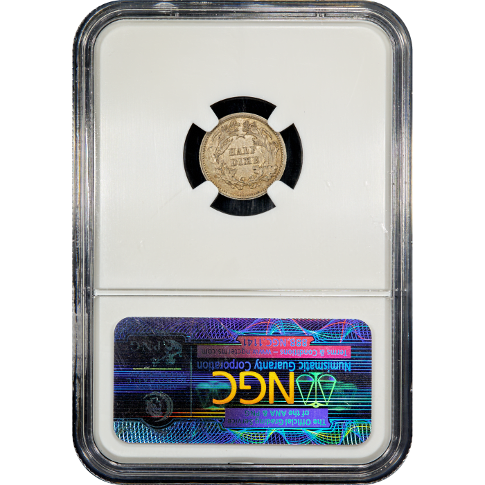 1861 Seated Liberty Half Dime (H10C) Reverse Slab Image