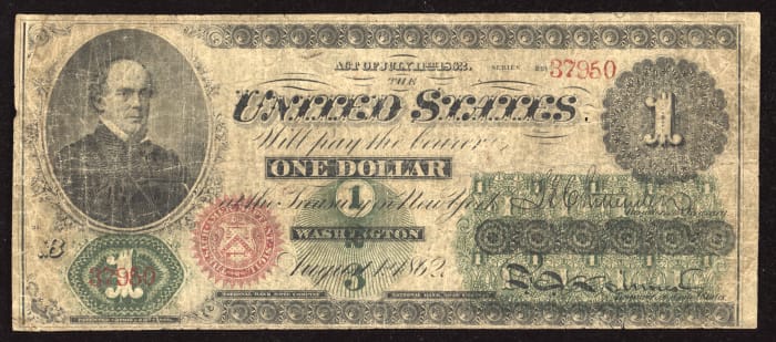 1862 $1 Legal Tender Obverse Image