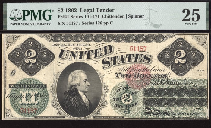 1862 $2 Legal Tender Obverse Image