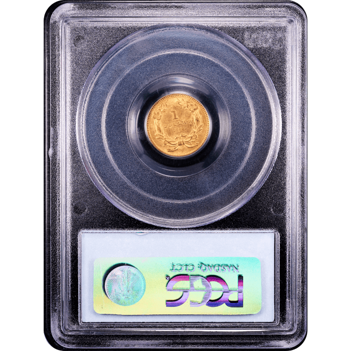 1862 Gold Dollar ($1) Reverse Slab Image
