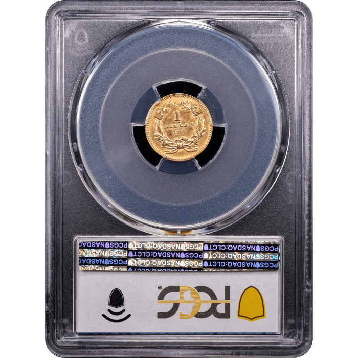 1862 Gold Dollar (G$1) Reverse Slab Image