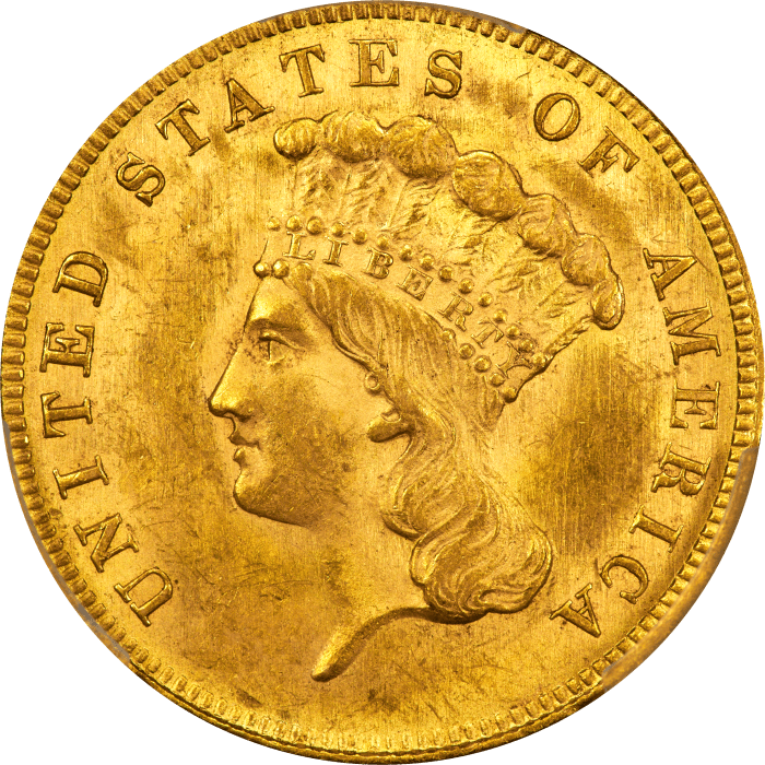 1862 Gold Three Dollars ($3) Obverse Image