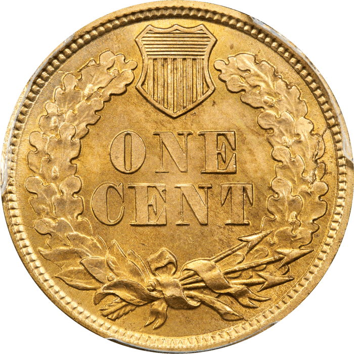 1862 Indian Cent (1c) REVERSE Image
