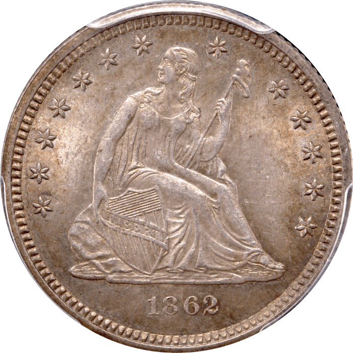 1862 Seated Liberty Quarter (25c) Obverse Image