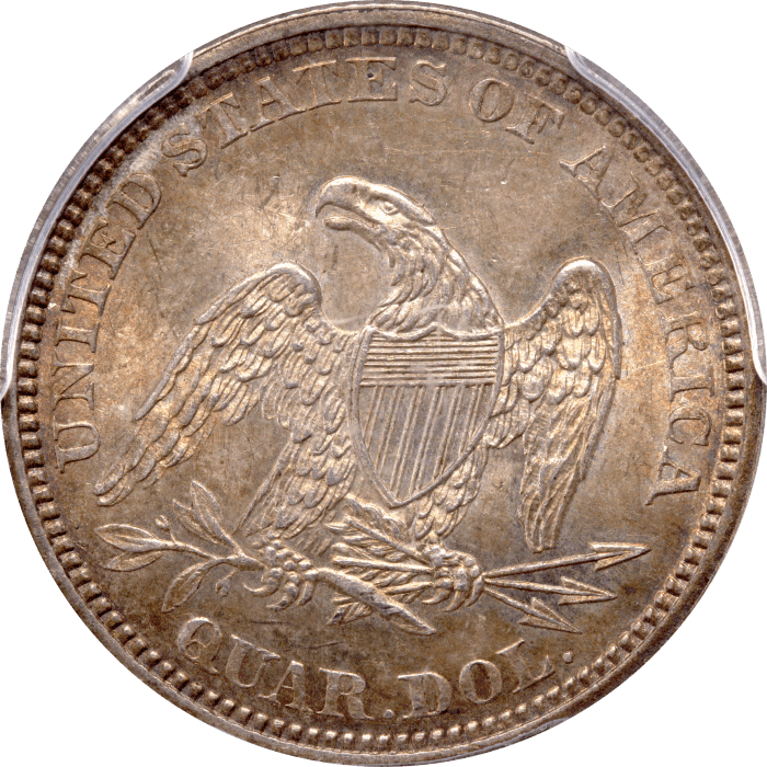 1862 Seated Liberty Quarter (25c) Reverse Image