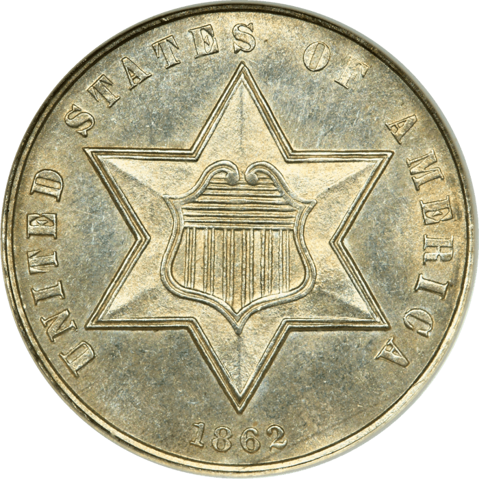 1862 Three Cent Silver (3CS) OBVERSE Image