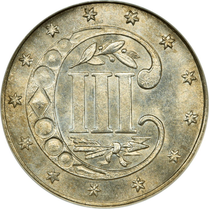 1862 Three Cent Silver (3CS) REVERSE Image