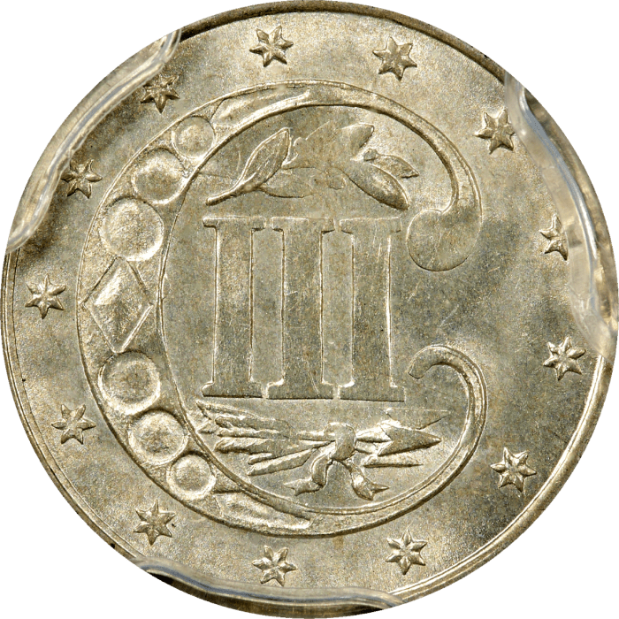 1862 Three Cent Silver (3CS) REVERSE Image