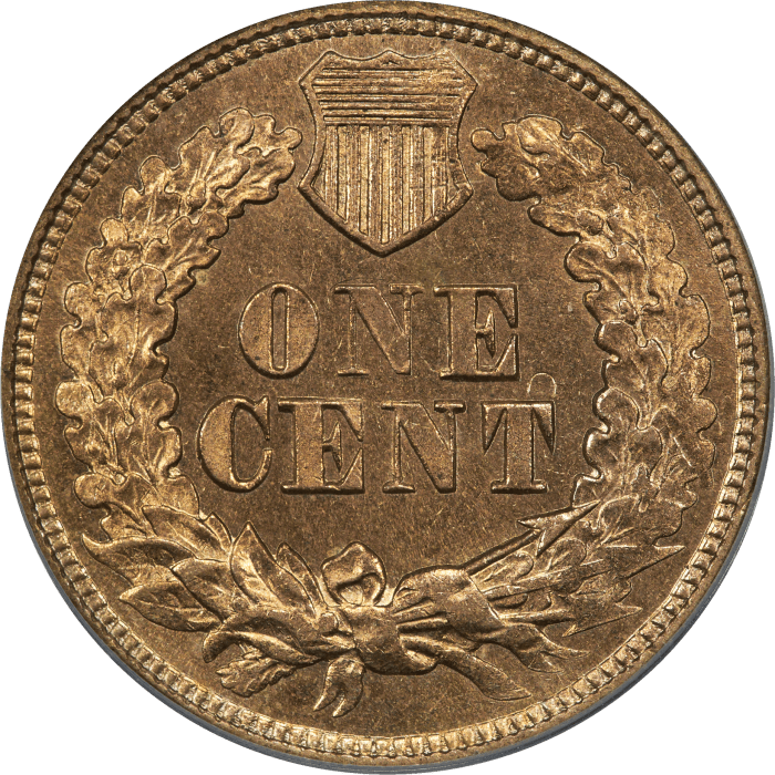 1863 Indian Cent (1c) OGH REVERSE Image
