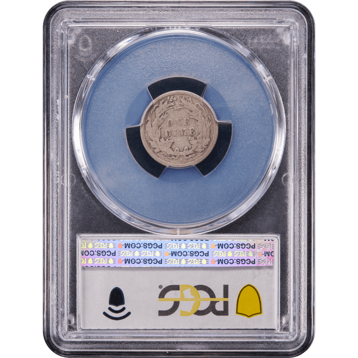 1863-S Seated Liberty Dime (10c) Reverse Slab Image