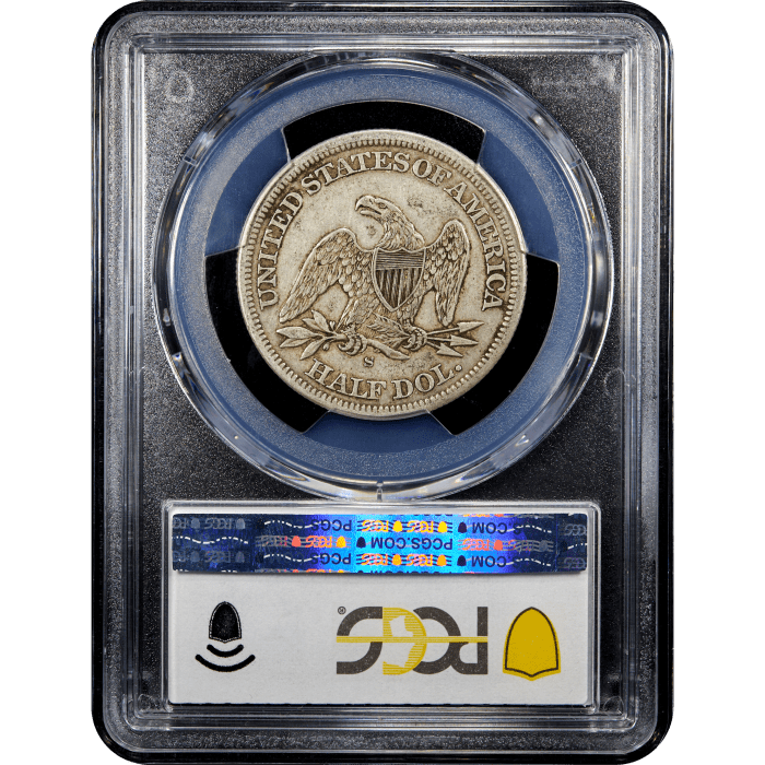 1863-S Seated Liberty Half Dollar (50c) Reverse Slab Image