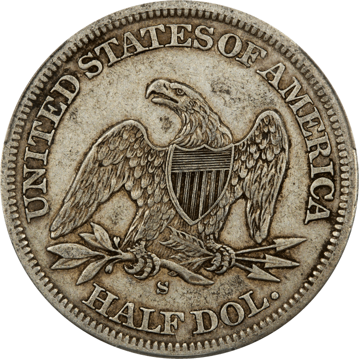 1863-S Seated Liberty Half Dollar (50c) Reverse Image