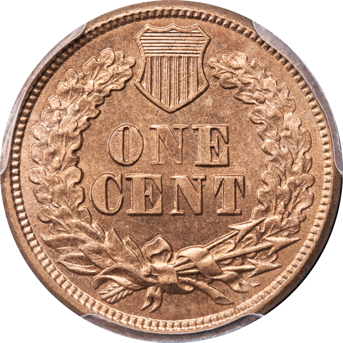 1864 Copper-Nickel Indian Cent (1c) Reverse Image