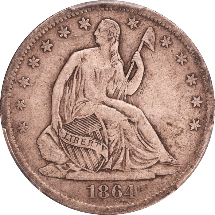 1864-S Seated Liberty Half Dollar (50c) Obverse Image