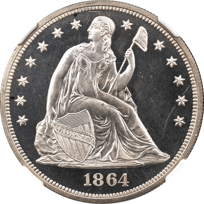 1864 Seated Liberty Dollar ($1) Obverse Image
