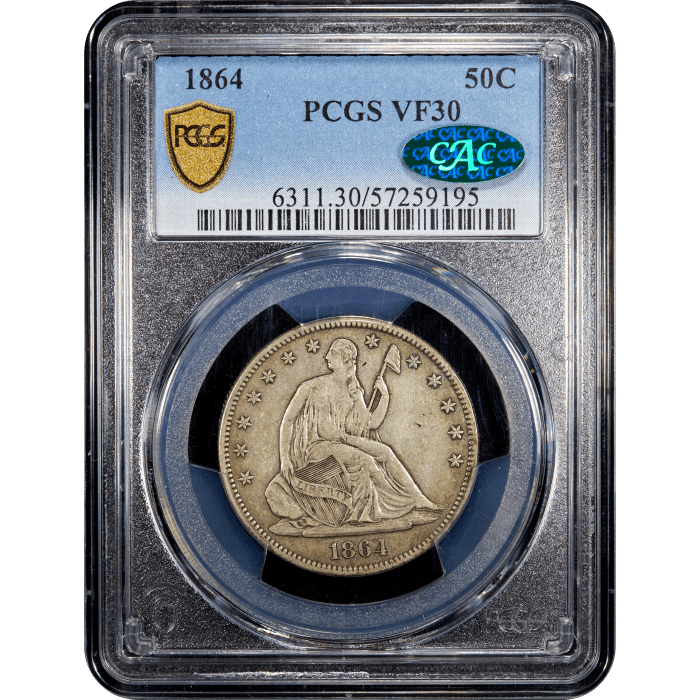 1864 Seated Liberty Half Dollar (50c) SLAB Image