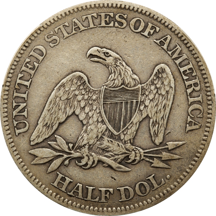 1864 Seated Liberty Half Dollar (50c) REVERSE Image
